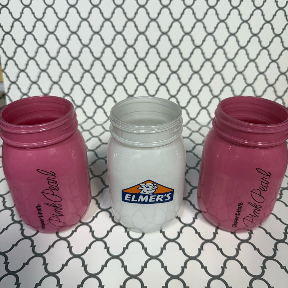 Pink and White Mason Jar Set
